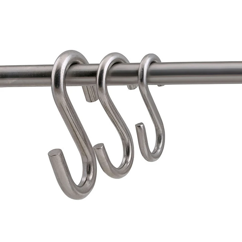 304 Stainless Steel S Shaped Hanger Hook Kitchen Bathroom Clothing Hanger Hooks Railing Clasp Holder Hooks Hanging