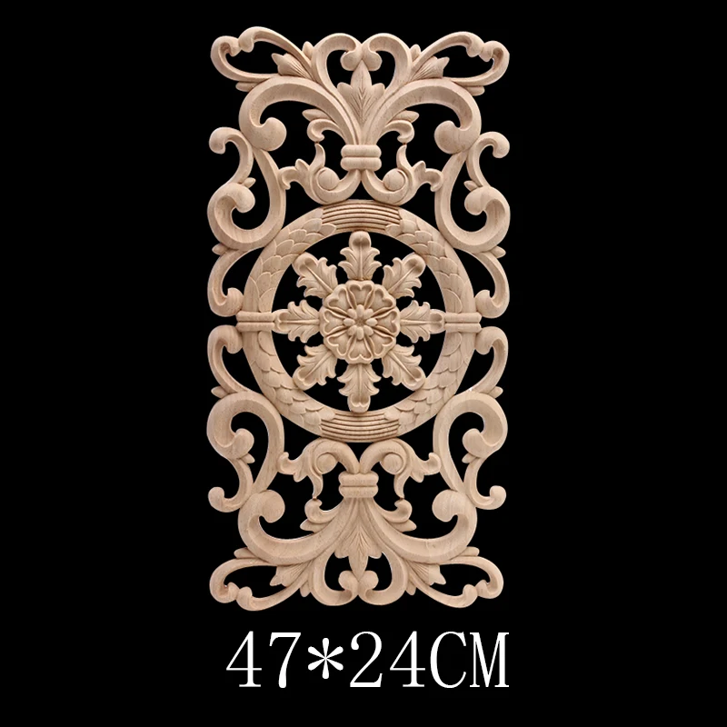 Wood Figurines Wood Mouldings Wood Decal Carved Decor Modern Leaves Oval Flower Rubber Wood  Furniture Doors Walls Corner Home