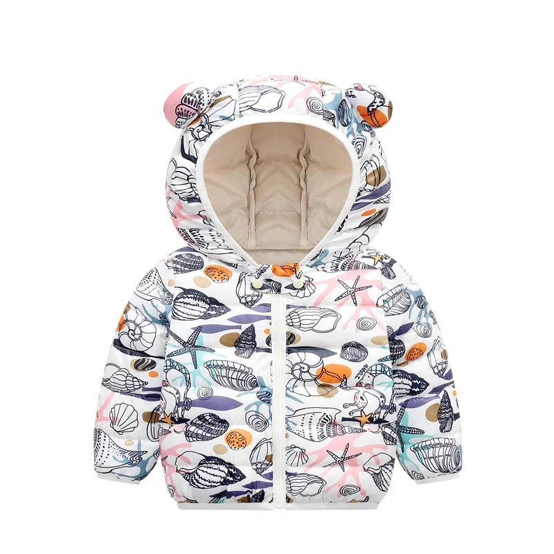 Winter Children Coat Clothes New Autumn 2023 New Cute Cartoon Short Thick Down Cotton Warm Outerwear Kid Boys Girls Jacket 1-5Y