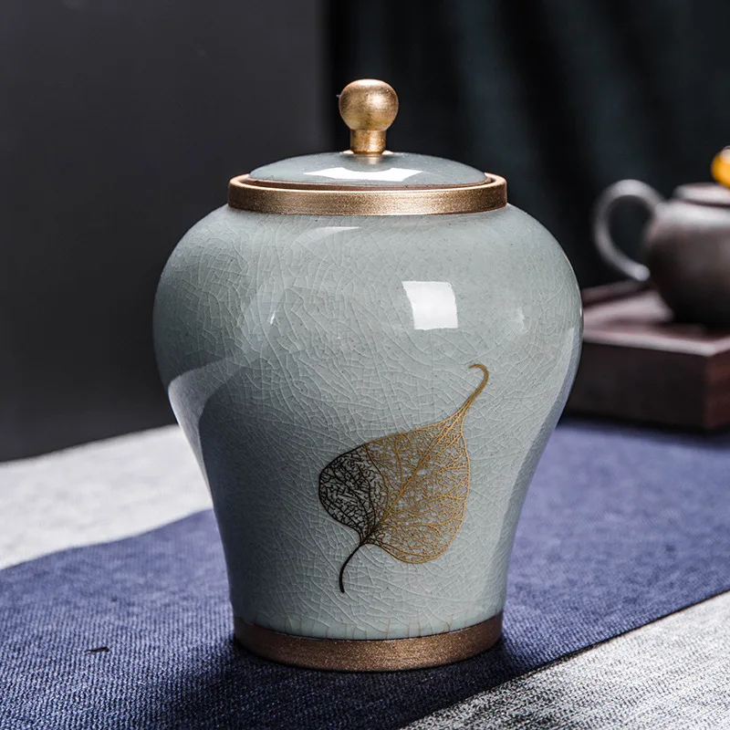 Tea Containers Ceramic Sealed Can Large Coarse Pottery Storage Tank Pu'er Tea Tea Canister Tea Caddy TeaJar Japanese Jar Storage