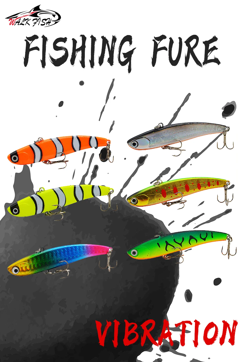 WALK FISH Sinking Vibration Fishing Lure 10g 14g 18g 22g Hard Bait Artificial VIB Winter Ice Fishing Pike Bait Tackle Isca Pech