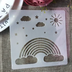 13cm Sun Cloud Rainbow DIY Layering Stencils Wall Painting Scrapbook Coloring Embossing Album Decorative Card Template