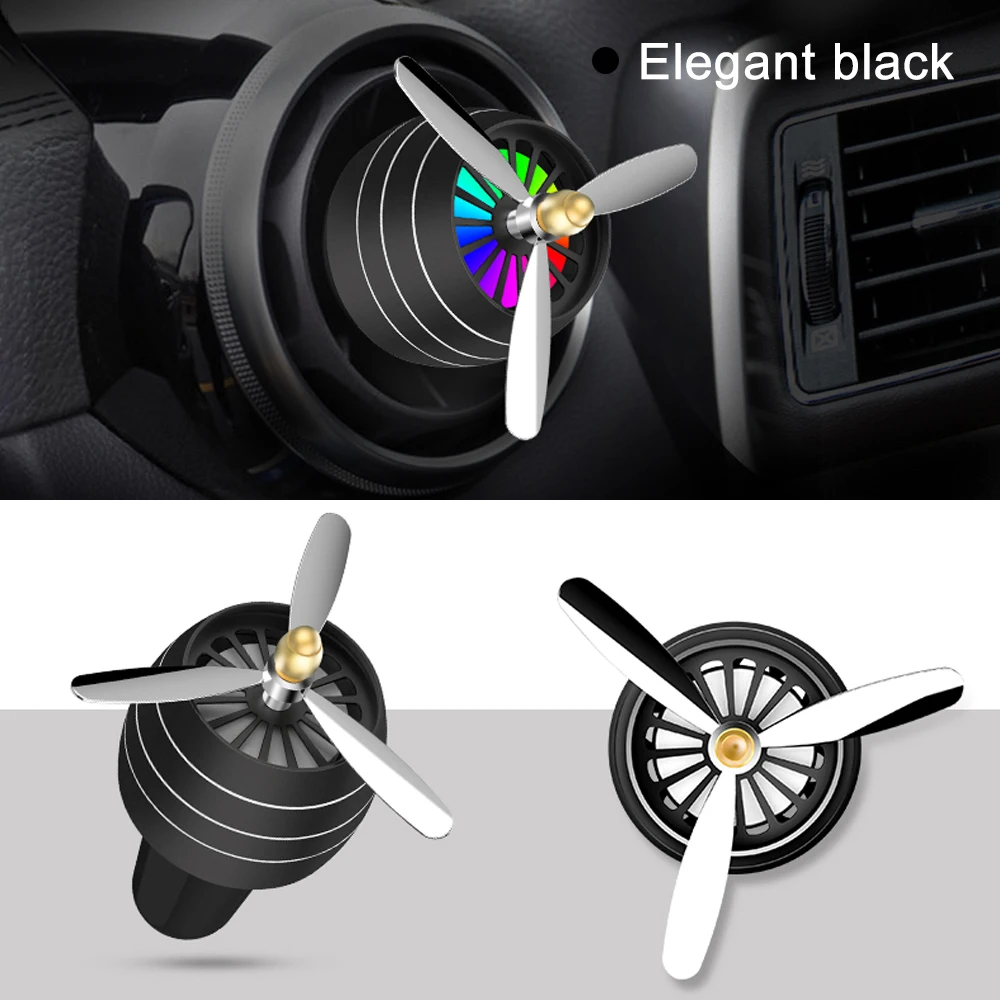 Air Freshener Car Perfume Smell Mini LED Conditioning Alloy Auto Vent Outlet Clip Fresh Aromatherapy Fragrance Atmosphere Light