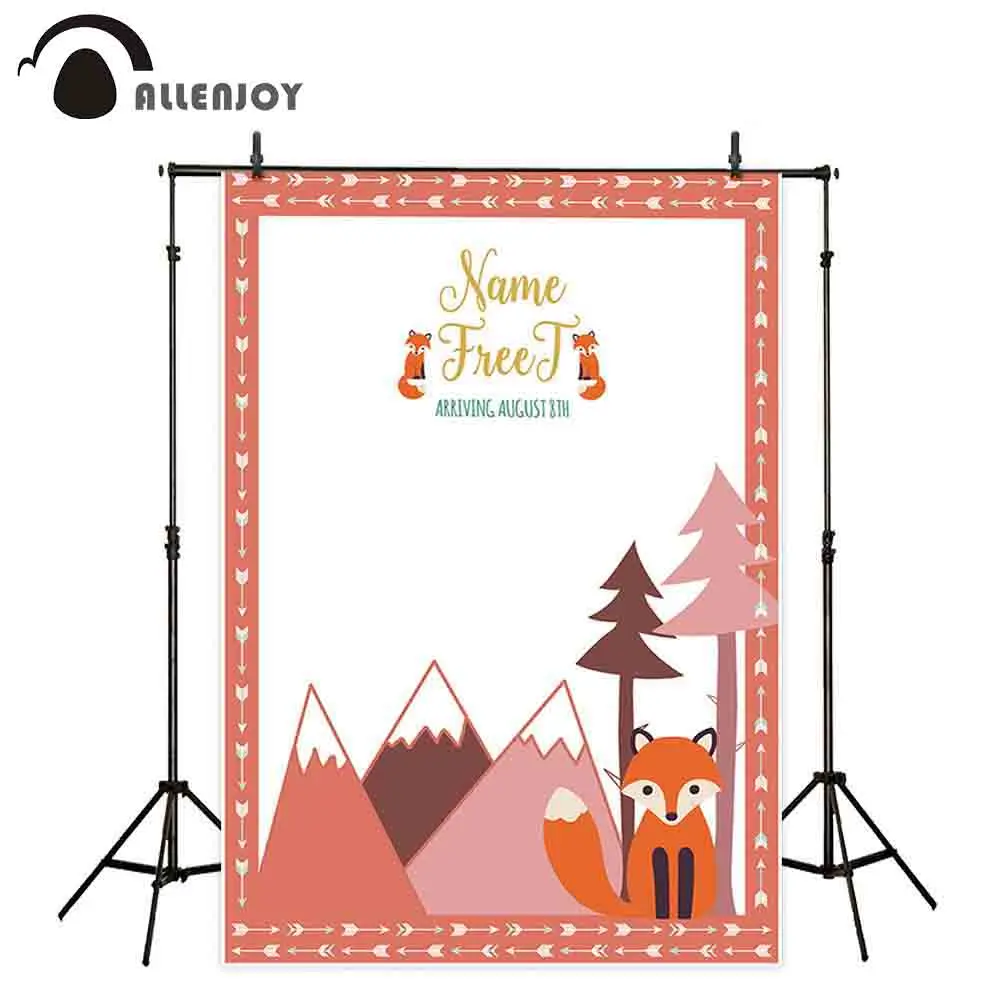 Allenjoy Woodland Custom Party Photography Backdrop Fox Autumn Fairytale Birthday Newborn Baby Background Photocall Photobooth