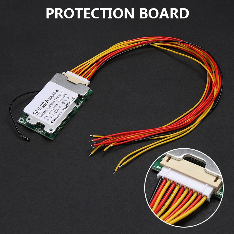 10S 36V 30A Li-Ion 18650 battery protection board, BMS battery, battery protection cable with balance function