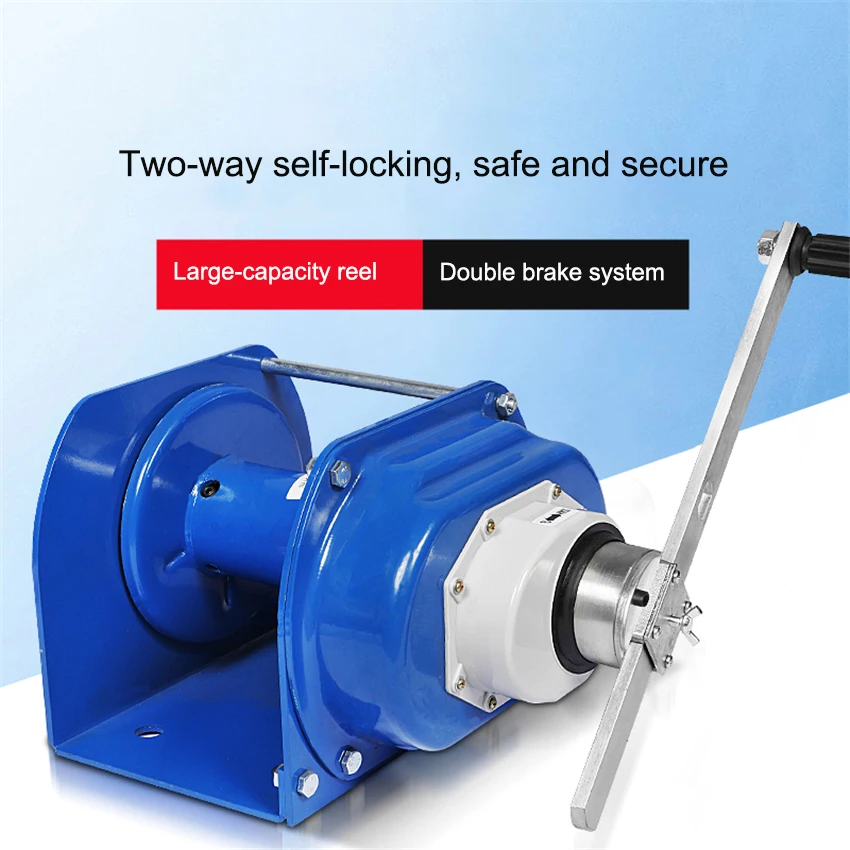 0.5T 6.125kn 120N Heavy-duty Hand Winch Self-locking Hoist Hand Winch Small Crane Tractor Manual Winch Hoist Without Wire Rope