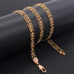 Anietna Figaro DIY Chains Fashion 60cm Necklace For Pendant Men/Women 585 Rose Gold Color Vintage Link Jewelry Gift Collar