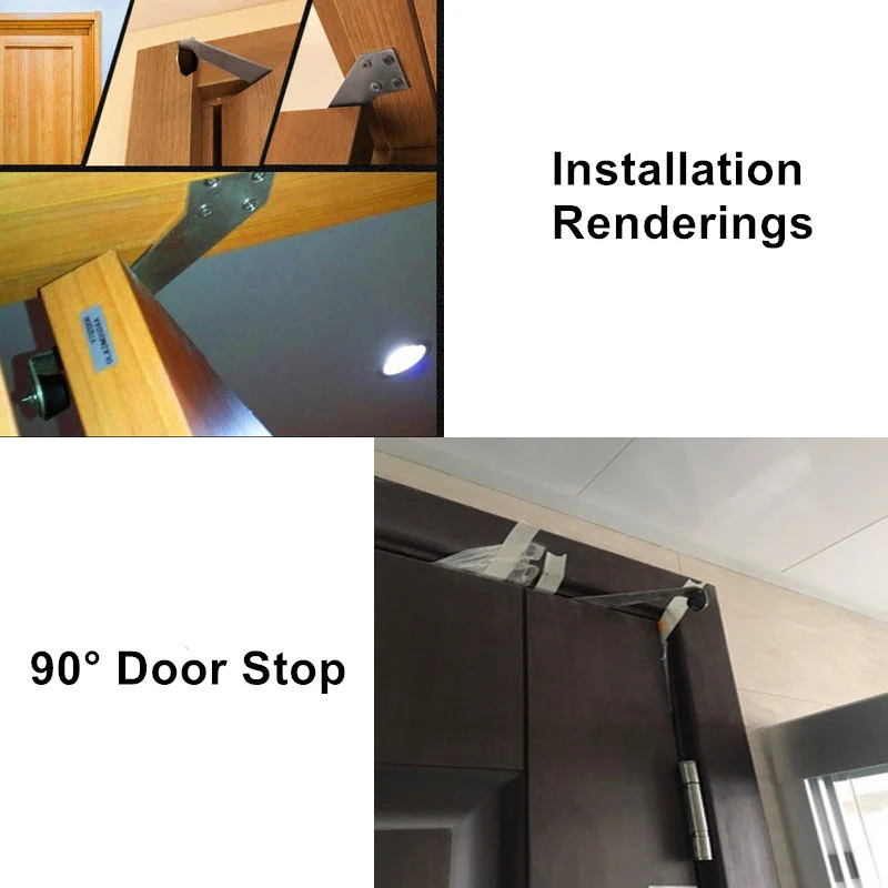 Stainless Steel Door Stopper Anti-collision Opening 90 Degree Angle Windproof Protection Wall for Home Office Door Stop Protect