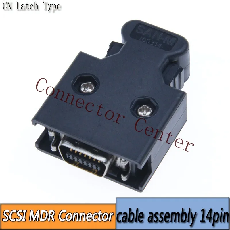 

MDR Cable Connector plug male 14-Pin Compatible With 3M SCSI CN Connector 10314 10114 with latch