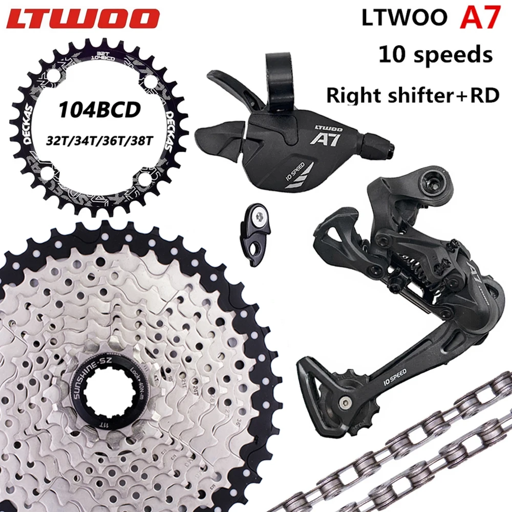 

LTWOO MTB Bike A7 1*10 speed Groupset Shifter Rear Derailleur 10S 36T/40T/42T Cassette 10V chain for k7 Compatible sram/shimano