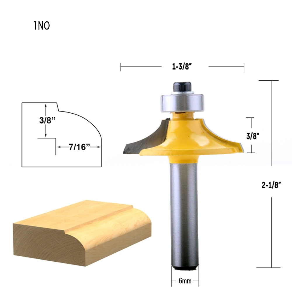 Imagem -03 - Chwjw 1pc mm Shank Gaveta Frente & Gabinete Porta Frente Roteador Bit Conjunto-carpintaria Cortador Bits de Madeira