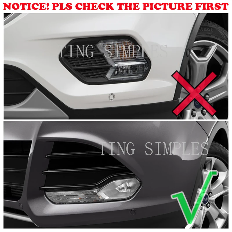 For Ford Escape Kuga 2 2013 2014 2015 2016 Chrome Front Head Fog Light Foglight Lamp Cover Trim Bumper Molding Guard Decoration