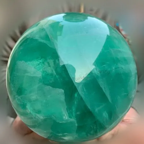 17.13lb natural quartz crystal green fluorite ball reiki square pointed chakra quartz crystal healing ball. Carved Christmas gif