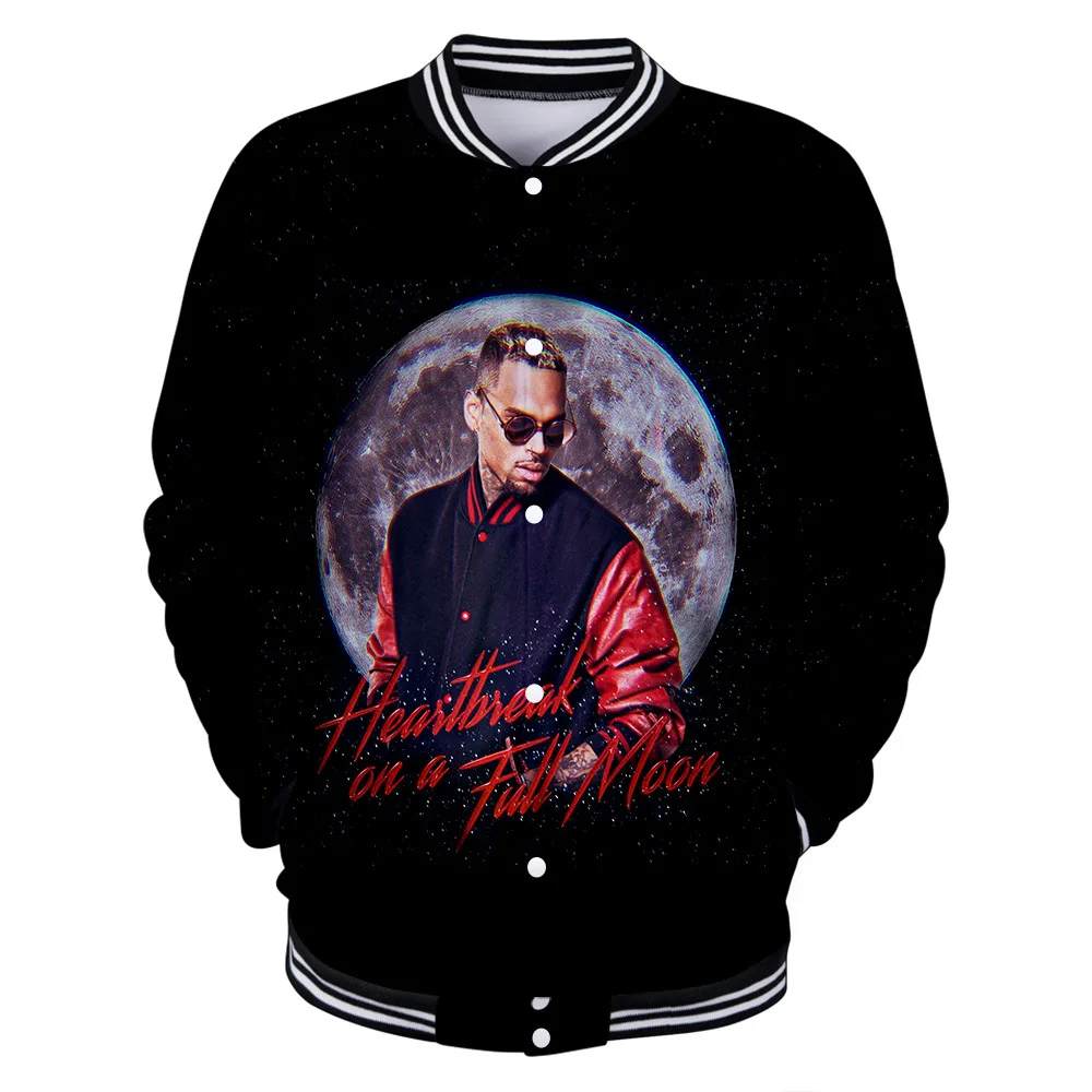 Breezy Chris Brown 3D Print Baseball Jacket for Men, Bomber Jacket, OupillStreetwear, Casual Survêtement, Hip Hop Hoodies, Sweatshirt