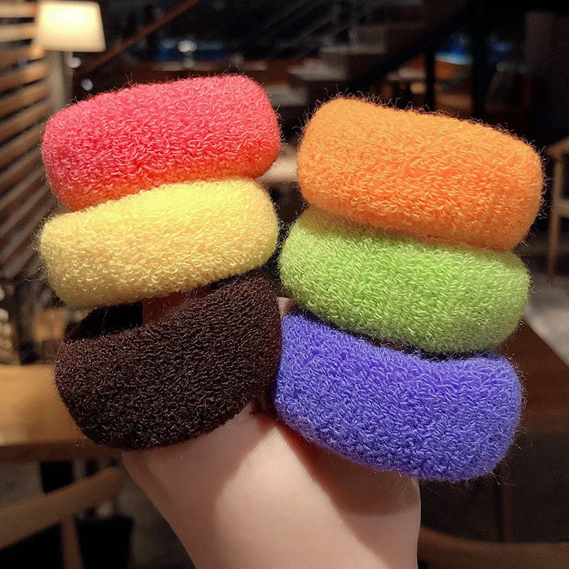 Candy Color Wide Hair Scrunchie Elastic Hair Rubber Bands Ring for Women Girls Headwear Ponytail Holder Hair Accessories