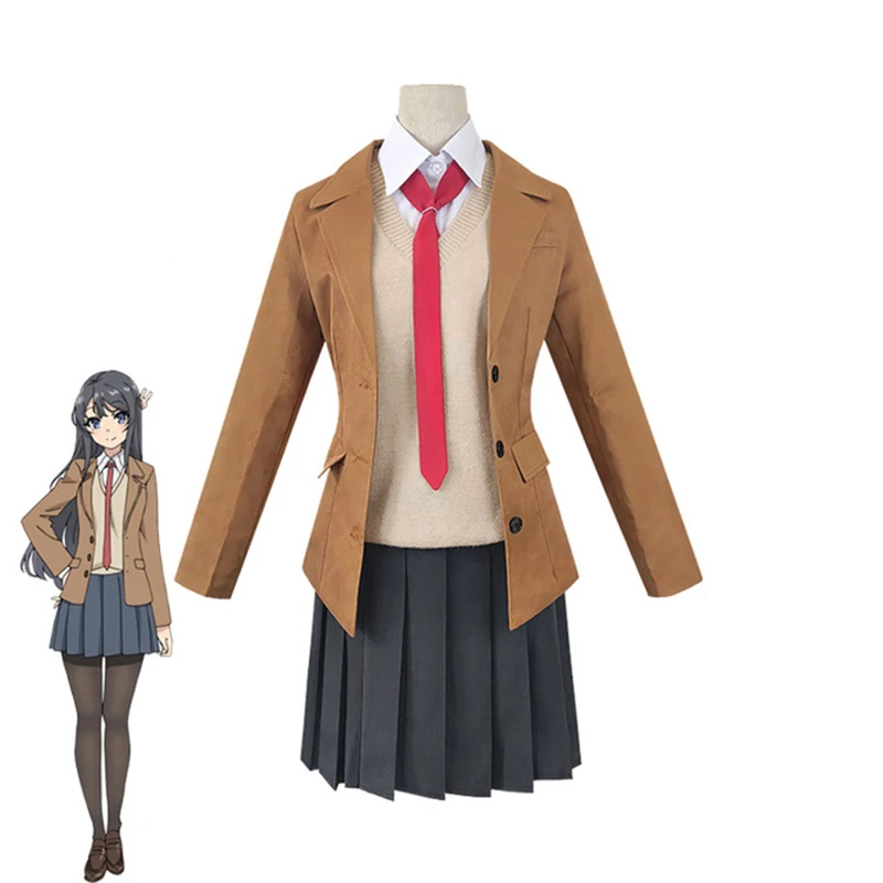 Sakurajima Mai Cosplay Wig Seishun Buta Yarou Series Women School Uniforms Halloween High School Girls Party Suits Wig