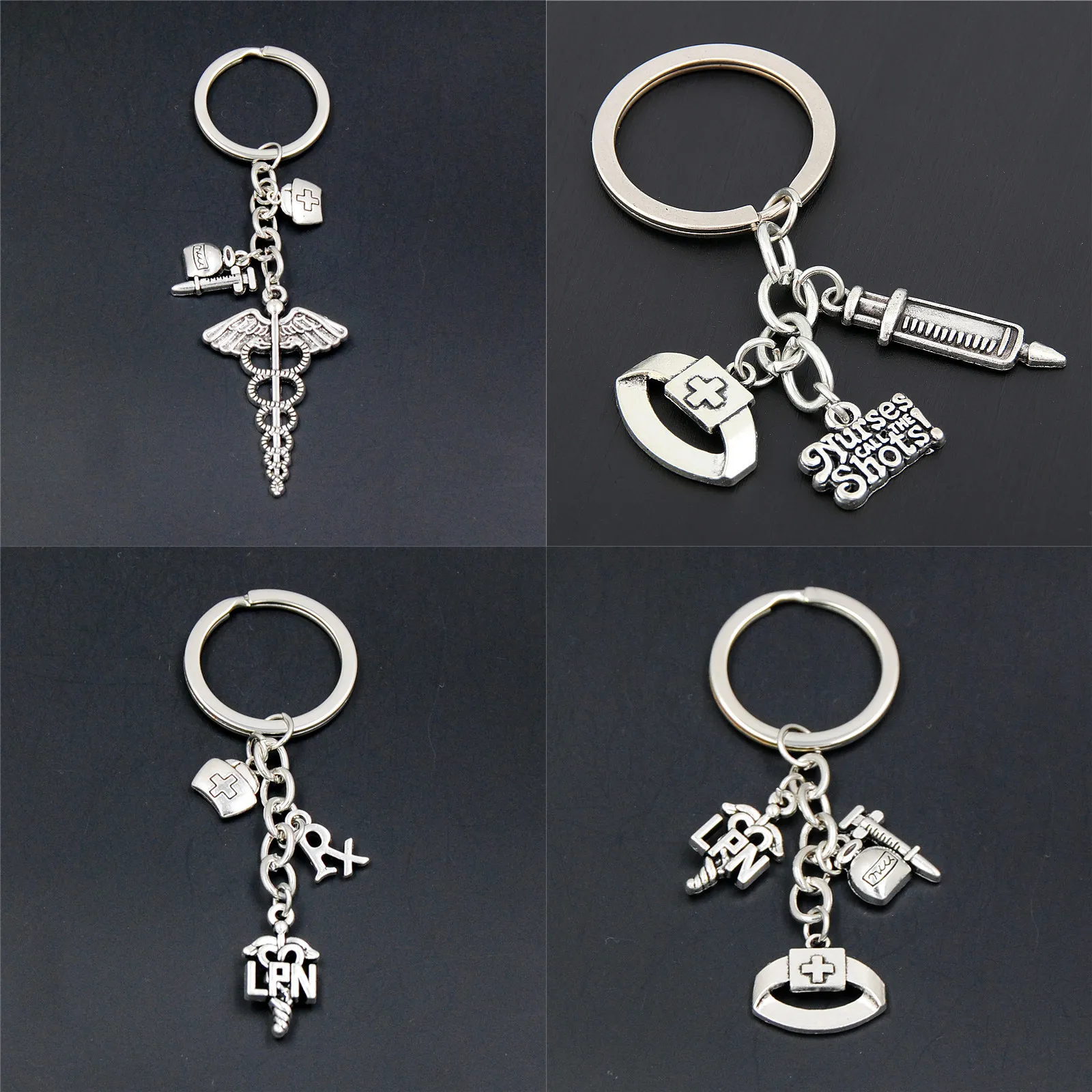 1pc LPN Charms Keychains Nurse Cap Charms Gift For Nurse Medical Jewelry Diy Handmade