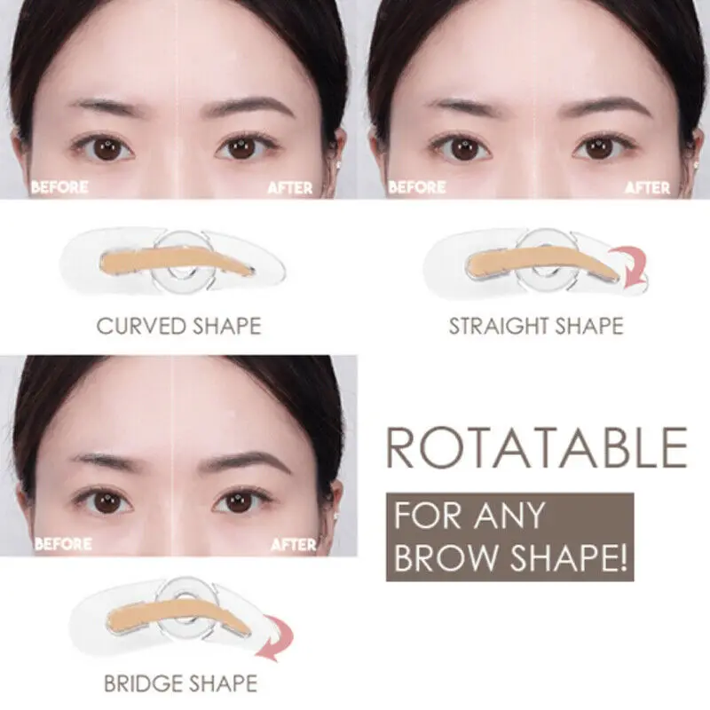 Adjustable Eyebrow Stamp Portable 3 Natural Brow Type Beginner Eyebrows Lazy Quick Make up Seal Tools