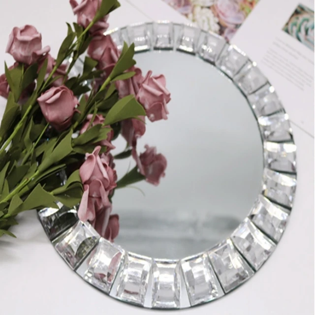 

20pcs)Hot Sale Diamond Underplate Mirror acrylic Charger Plate for Wedding Decoration yudao1467