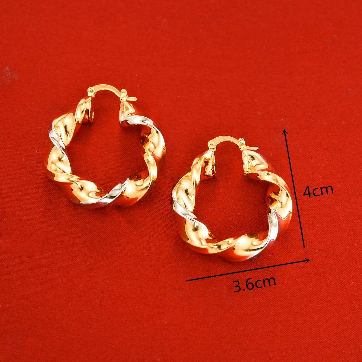 Ethiopian Style Jewelry Nigeria Kenya Ghana African Two Tones Fashion Hoop Earrings For Women