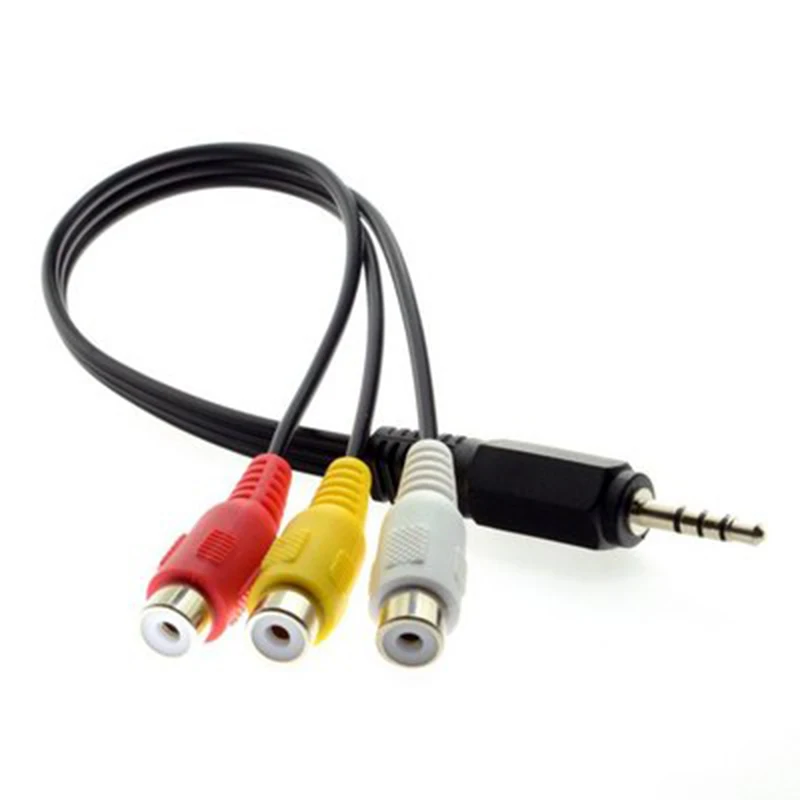 Mini AV Male To 3RCA Female M/F Audio Video Cable Stereo Adapter 3.5mm Aux Stereo Audio RCA AV Audio Video Adapter Cord