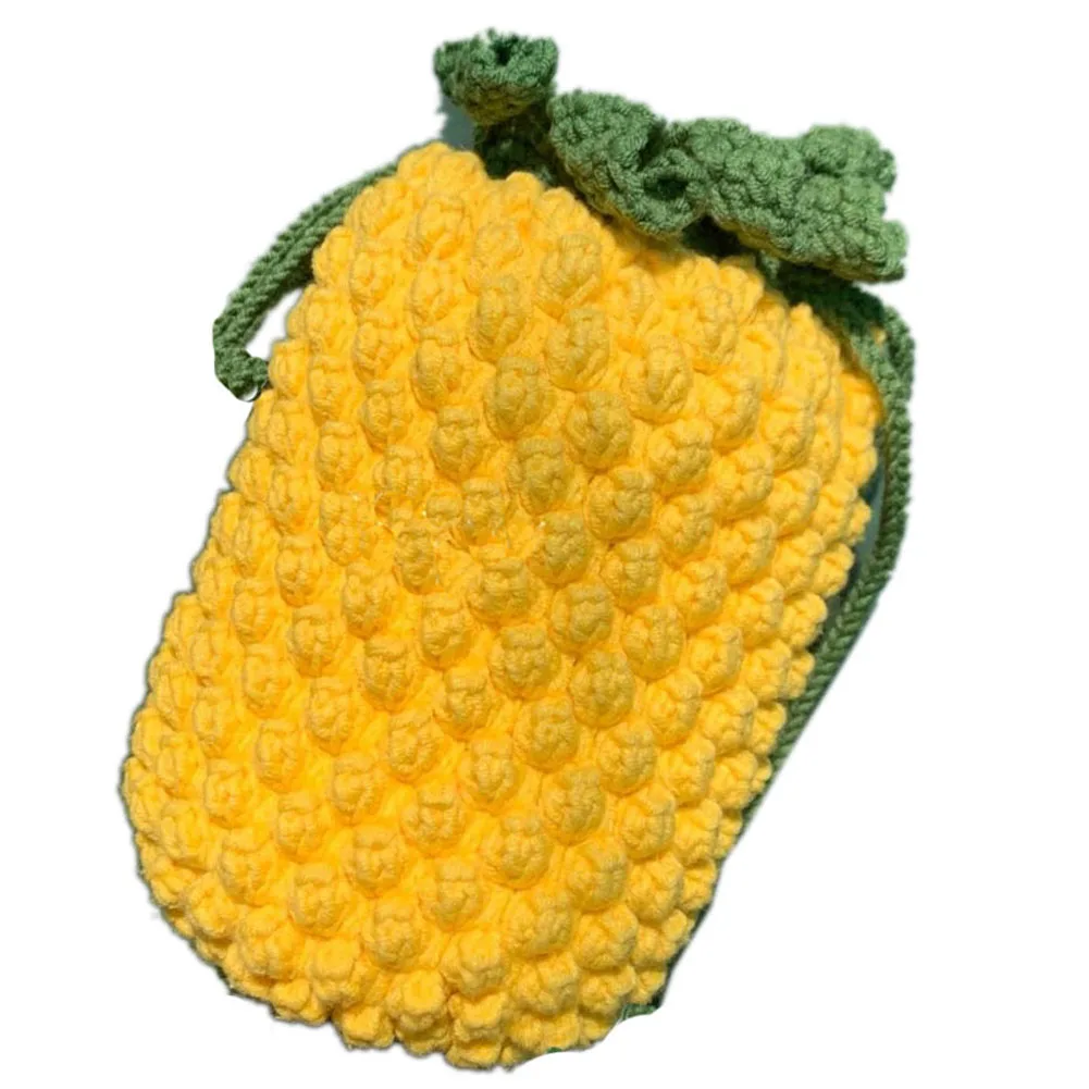 BOMHCS Gestrickte Kunst Ananas Geldbörse Handgemachte Brieftasche Tasche Für Frauen Mädchen Dame Mode Speicher