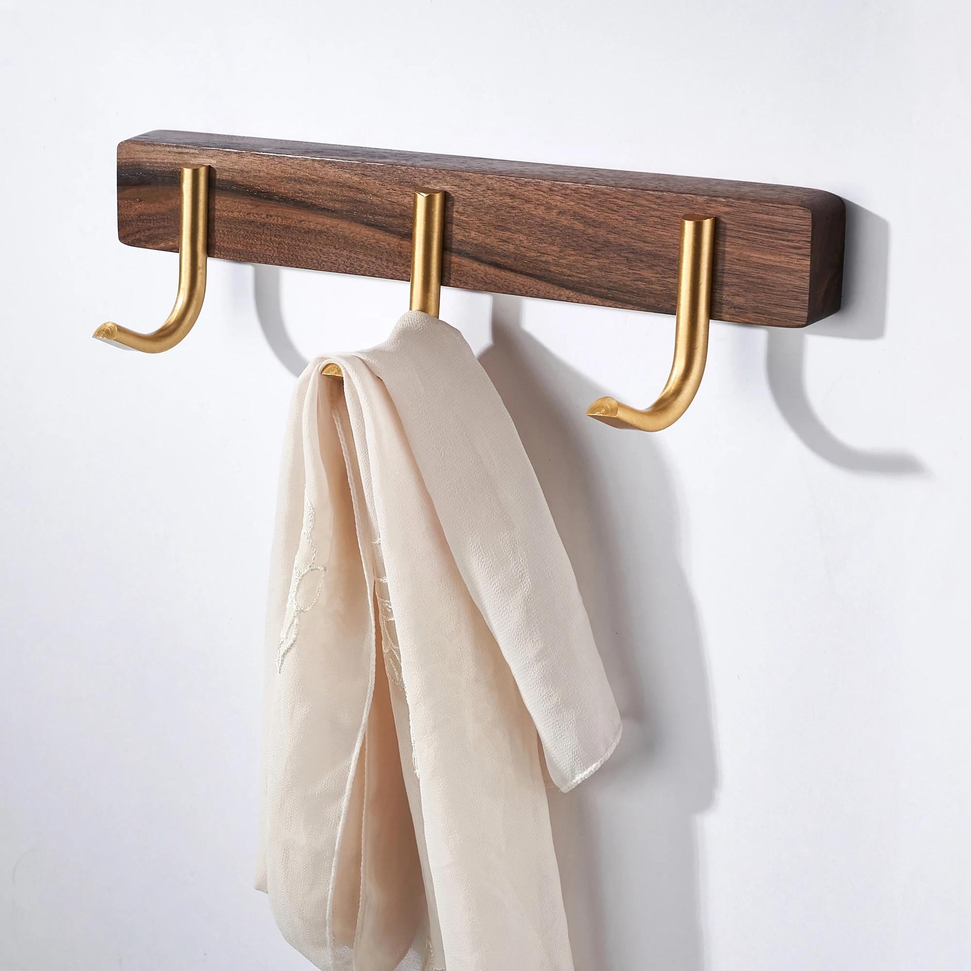 SARIHOSY Wall Hooks Coat Rack Walnut Wood Wall Mounted Storage Towel Hook for Kitchen Bathroom Accessories Home Decoration Hook