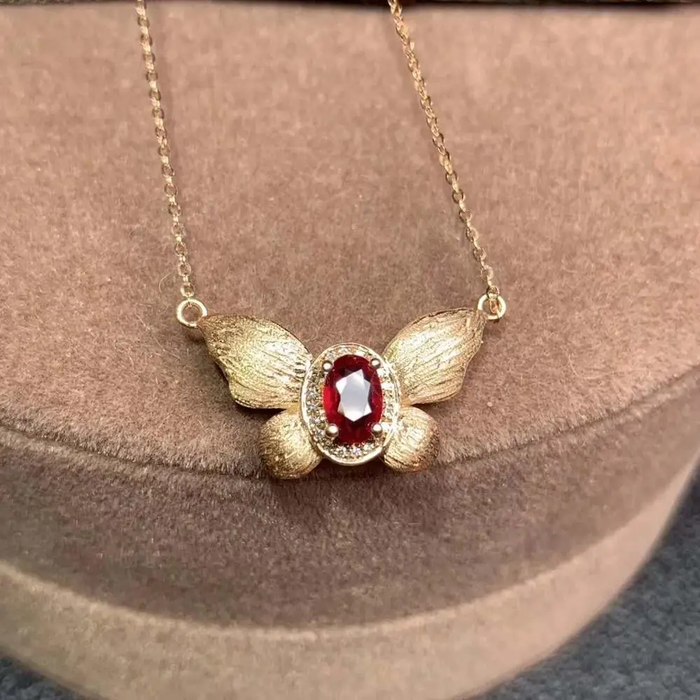 

100% Real 18K Gold Natural And Real Ruby Pendant Ruby necklace For Women