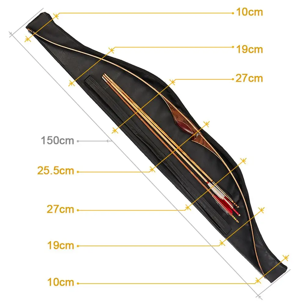 Bolsa tradicional para arco recurvo Toparchery, capa para arco de cavalo com arco longo, 60 polegadas