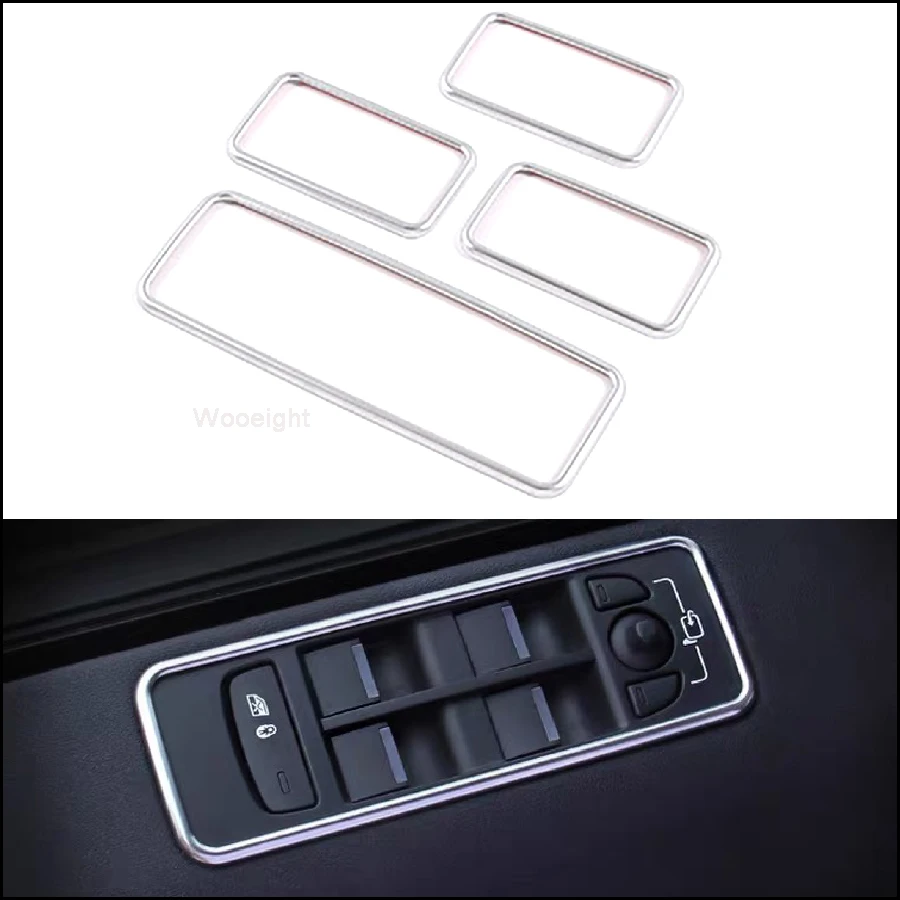 Wooeight Reposabrazos de estilo Interior ABS, botón de elevación de vidrio de ventana, marco de Panel embellecedor de cubierta para Land Rover Discovery Sport 2020-2022