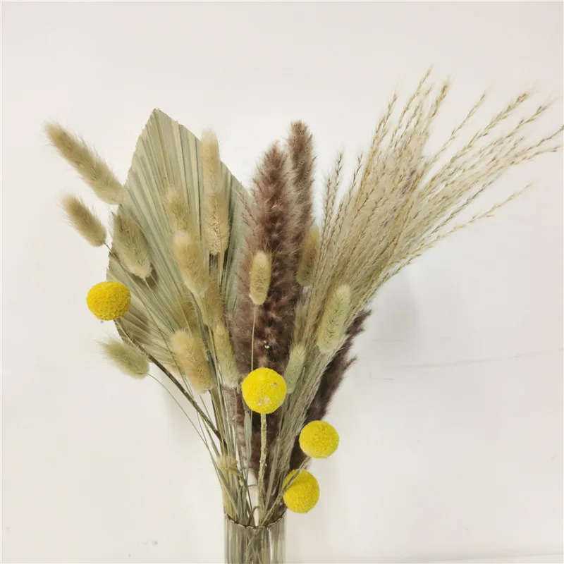 

Christmas Natural Dried Flowers Bouquet Composed Of Lover's Grass and Golden Ball And So On Home Decor Wedding Decoration