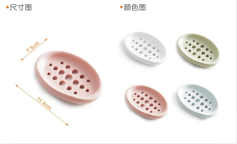 Silica gel Soap Dish Silicone Soap Holder Case Dishes hollowed Home Travel Drain Toilet Lid Bathroom Storage Box Wash Shower