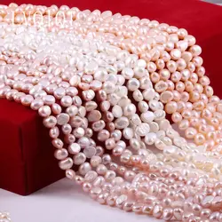 Perle di perle d'acqua dolce naturali di alta qualità Punch perle sciolte perline per donne fai da te elegante collana braccialetto creazione di gioielli 36cm