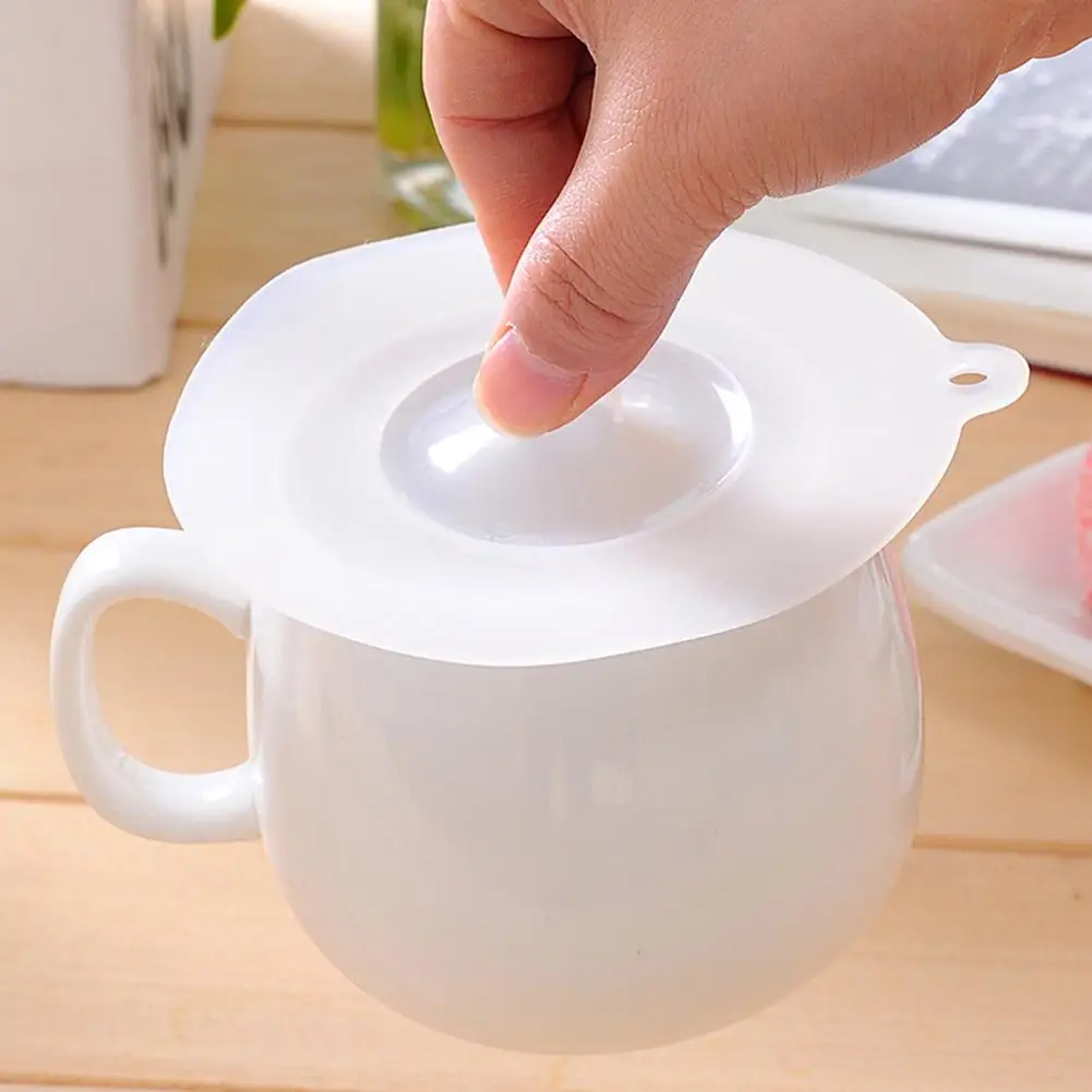 1PC High Temperature Resistance Silicone Cup Lids Durable Transparent Cup Suction Seal Lid Anti-dust Glass Mug Cover