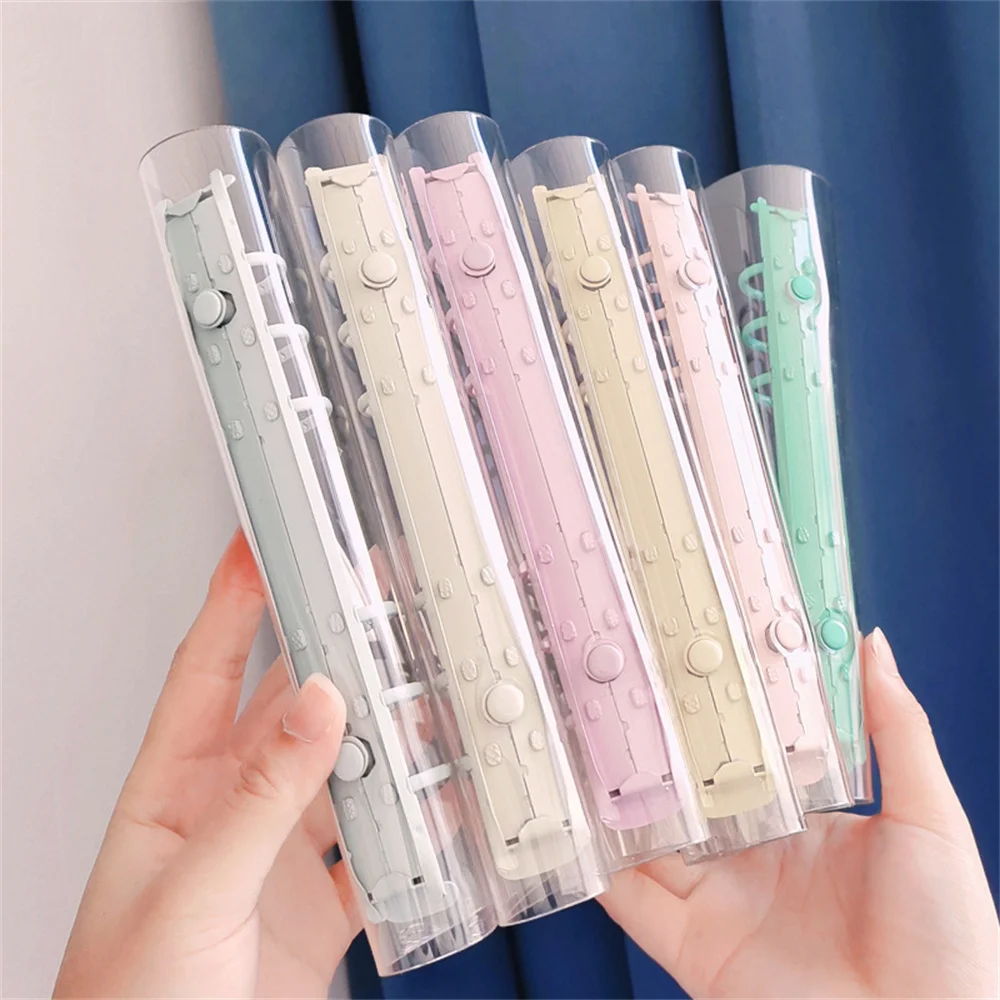 1PC A5 A6 6 Ring Binder Transparent Pvc Loose-leaf Notebook Cover Photo Organizer Diary Journal Planner Korean School Stationery