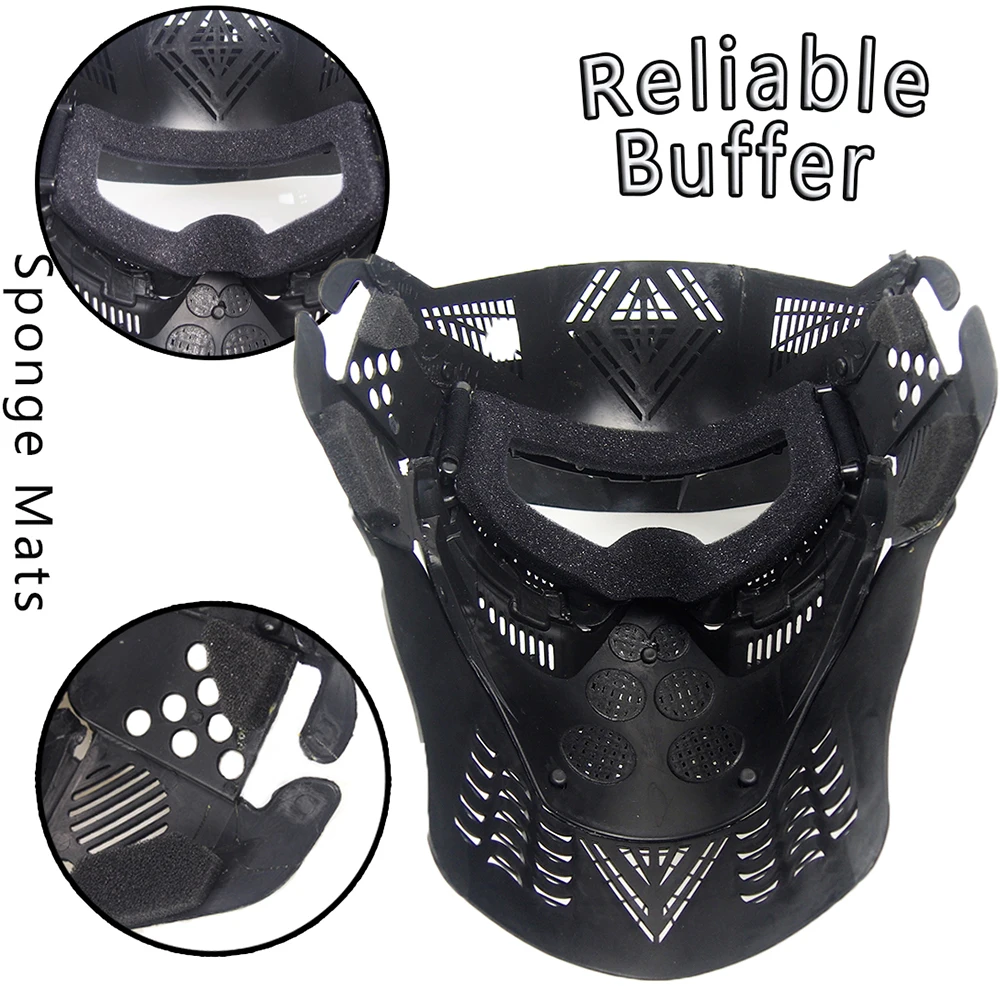Tactical paintball rosto cheio máscara de campo ao ar livre equipamento de caça combate militar airsoft tiro óculos proteção máscara boca