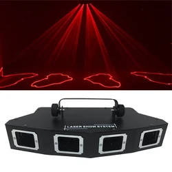 Dj Lights 4Lens Sector DJ Laser RGB 3IN1 Full Color Laser Beam Line Scanne Disco Lazer Good Use For Home Party KTV Night CLub