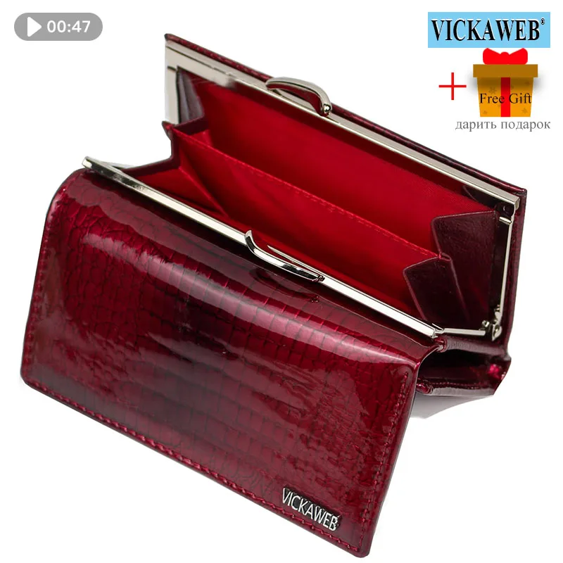 VICKAWEB Mini torebki damskie Alligator Hasp portfele damskie torebka kobieta moda krótki portfel ze skóry naturalnej kobiety mały portfel