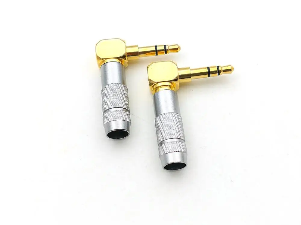 

50pcs Gold plated Stereo Male Plug 3.5mm Angled Audio adapter soldering