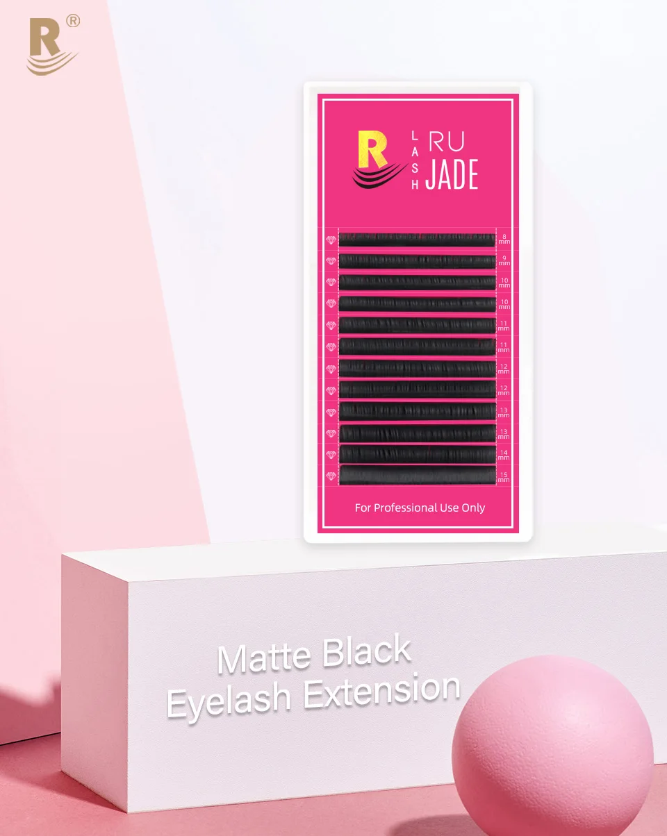 RUJADE 20mm Wimpern Wimpern für Verlängerung 15-20mm Lange Falsche Wimpern Russische Silk Lash Matte Schwarz Individuelle wimpern Verlängerung – Detail 3