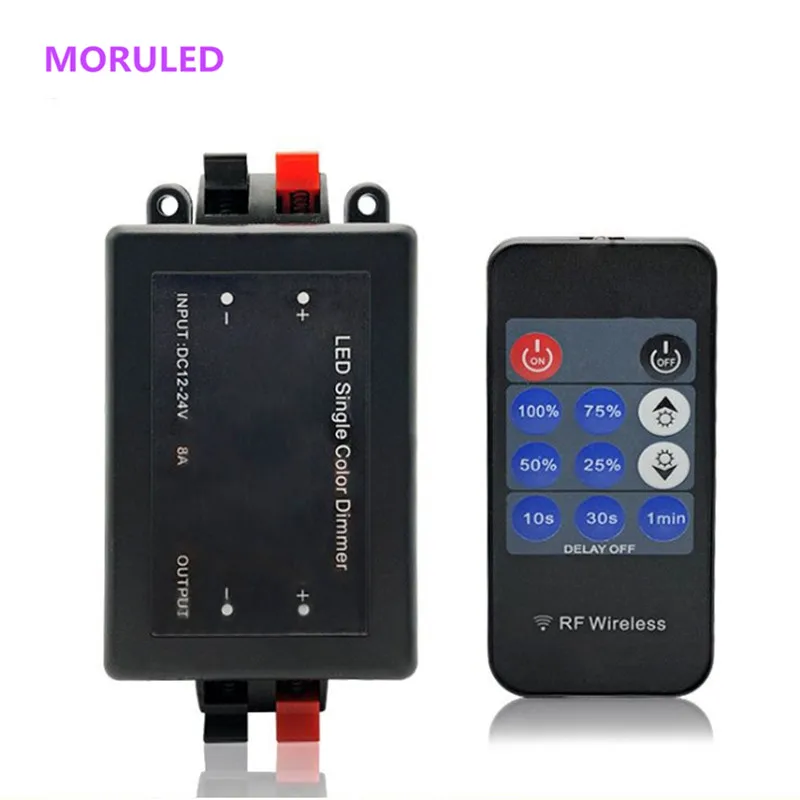 Single Color LED Dimmer 8A 11Key RF Remote Control Wireless LED Controller 12V 24V DC For SMD 5050 3528 LED Strip Light Rope