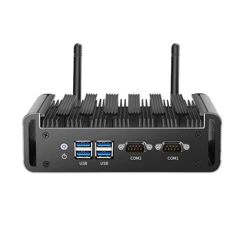 XCY Fanless Mini PC Intel Core I5 I7 I3 4th 5th Gen 2x Serial RS232 2x GbE HDMI VGA 4x USB Ports Support WiFi Windows Linux