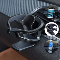 Adjustable Car Air Vent Cup Mount Universal Drink Clip-On Holder Soft Drink Water Coffee Bottle Stand (Black)
