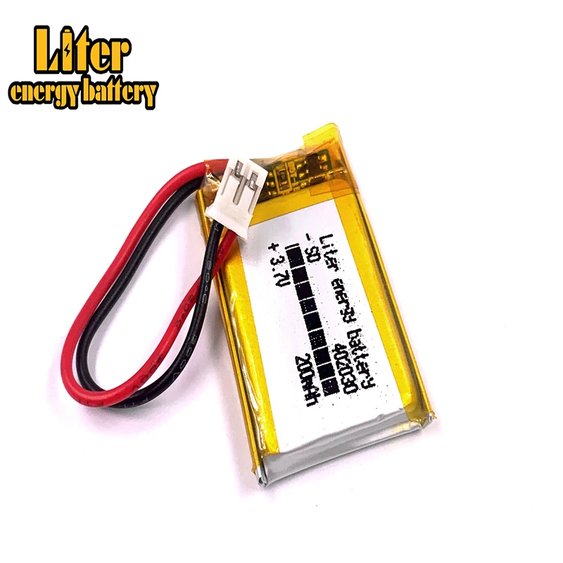 JST PH 2.0mm 2p litowo-polimerowy 402030 3.7V 200mAh LiPo akumulator z do kamery Mp3 bluetooth GPS część elektroniczna