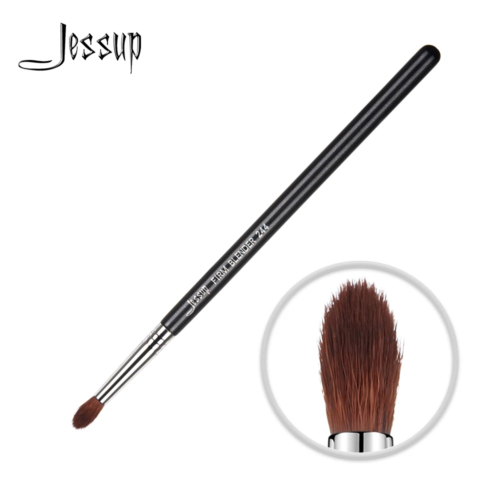 Jessup FIRM BLENDER Eye Single Makeup Brush 1pc Professional Fiber Hair Wooden Handle Black-Silver Cosmetic Tool Wholesale 244