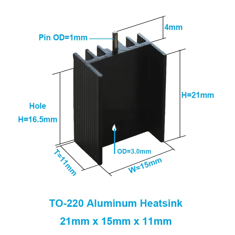 Aluminium koellichaam TO-220 Mosfet NAAR 220 koellichaam koelerradiator voor MOS LM317 L7805 L7812 L78XX Transistorset IRFXX - 10 stuks