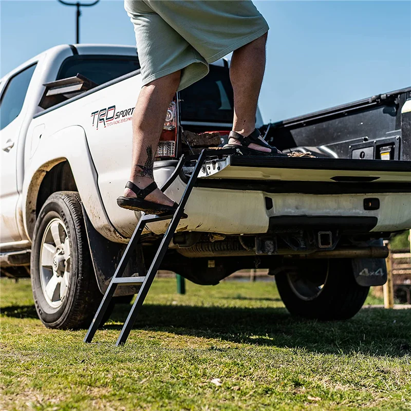 Truck Extension Foldable Step Ladder Universal Pickup Tailgate Climbing Ladder Car Rear Door Trunk Parts