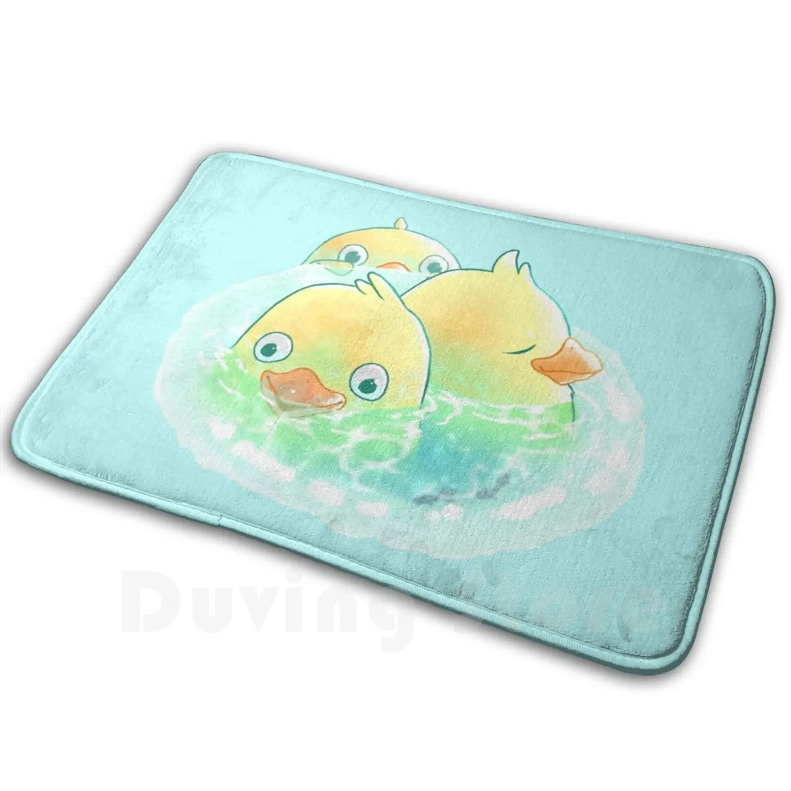 

Chicken Bathtime! Carpet Mat Rug Cushion Soft Chicken Bath Spirited Away House Anime Blue Animals Birds Feathers