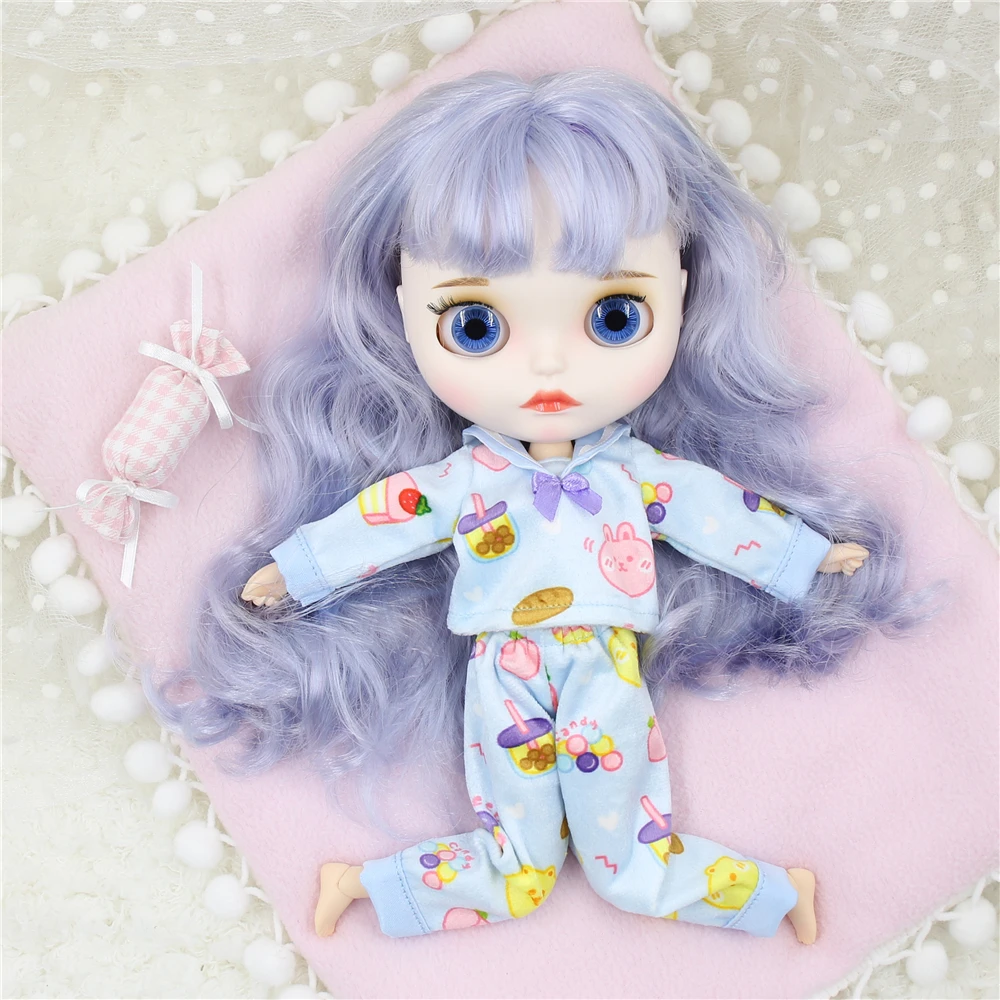 ICY DBS Blyth Doll Toy Outfit Pajamas And Eyeshade Doll Clothes Pink Blue Nightclothes Patch Anime Cute Outfits