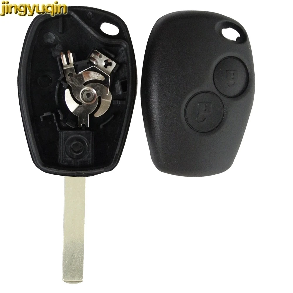 

Jingyuqin 10pieces/lot 2 Button Key Fob Remote Shell Case Uncut Blade For Renault Duster Modus Clio 3 Twingo DACIA Logan Sandero